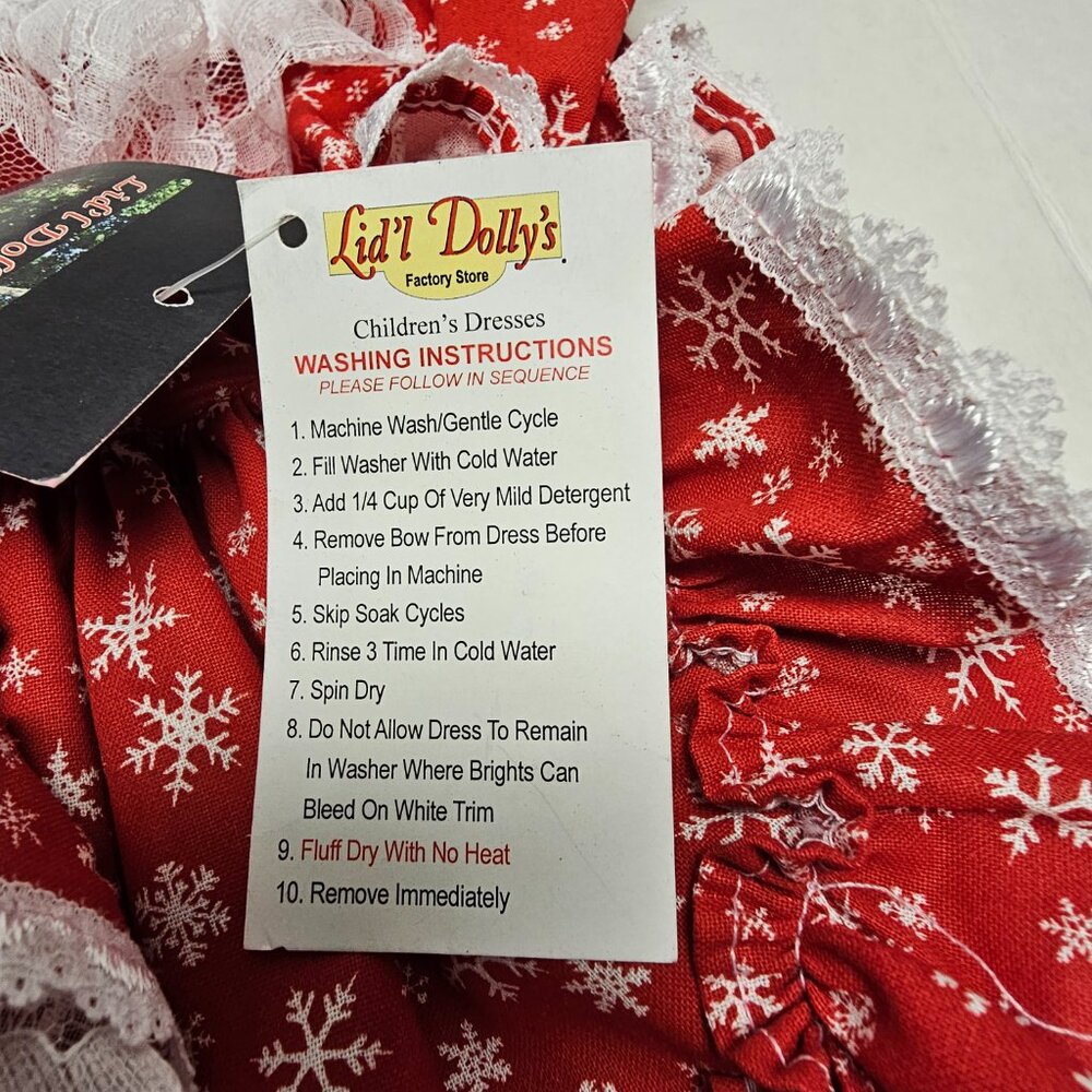 New Lid’l Dolly’s Toddler Girl Red Southern Belle Dress Ruffle Lace Full Circle⭐ - Picture 5 of 16